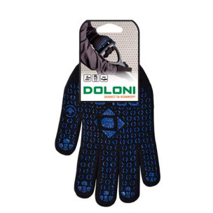 Рабочие перчатки DOLONI 648 c точкой ПВХ черные двойные