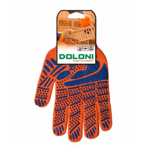 Робочі рукавички DOLONI 794 трикотажні помаранчеві робочі з ПВХ