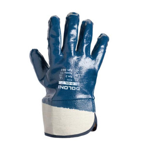 Рабочие перчатки DOLONI 861 ДКГ нитрил, синяя манжет крага 11 размер
