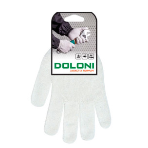 Рабочие перчатки DOLONI 876 трикотажные рабочие белые без пвх Универсал 10 класс