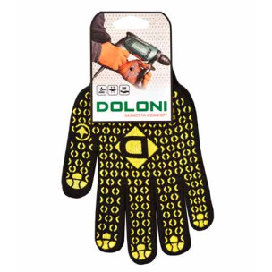 Рабочие перчатки DOLONI 667 с точкой ПВХ черные