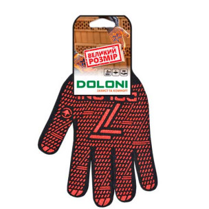 Робочі рукавички DOLONI 10319 ДКГ чорний червоний малюнок