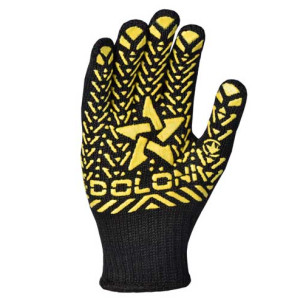 Робочі рукавички DOLONI 562 ДКГ Зірка чорна жовтий малюнок