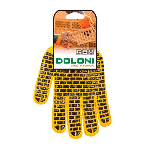Робочі рукавички DOLONI 4078 ДКГ жовта Будівельник