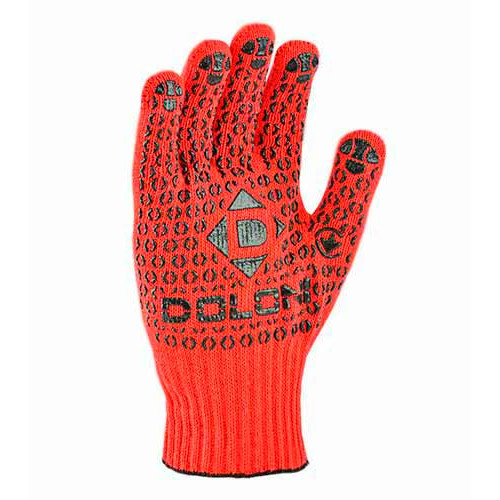 Робочі рукавички DOLONI 4461 трикотажні робочі червоні із пвх Універсал 10 клас