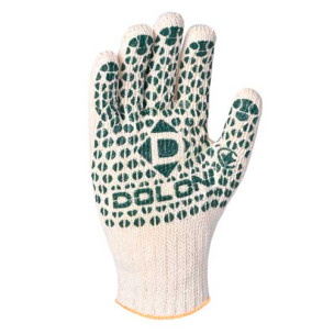 Робочі рукавички DOLONI 547 ДКГ із зеленою точкою ПВХ