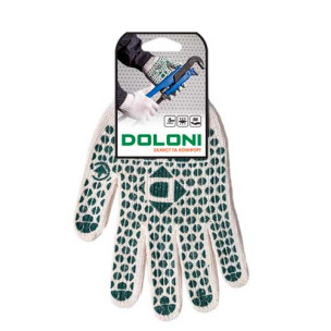 Робочі рукавички DOLONI 547 ДКГ із зеленою точкою ПВХ