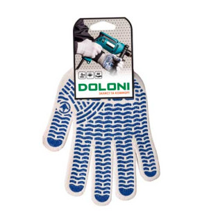 Рабочие перчатки DOLONI 621 ДКГ с ПВХ рисунок Волна