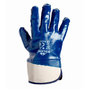 Рабочие перчатки DOLONI 851 ДКГ нитрил, синяя манжет крага