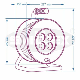 Подовжувач на котушці SVITTEX з термозахистом та захистом IP44 25 м 1,5 мм²