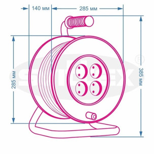 Подовжувач на котушці SVITTEX з термозахистом та захистом IP44 40 м