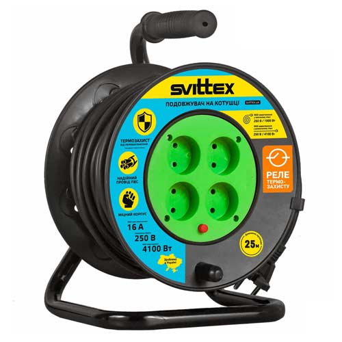 Подовжувач на котушці SVITTEX Профі 25 м SV-018-B