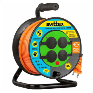 Подовжувач на котушці SVITTEX 30 м помаранчевий SV-019-O-IP44
