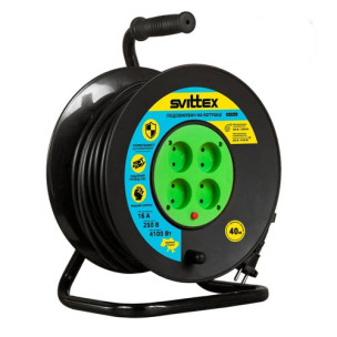 Удлинитель на катушке SVITTEX Профи 40 м черный SV-020-B 
