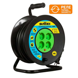 Удлинитель на катушке SVITTEX Профи 40 м черный SV-020-B 