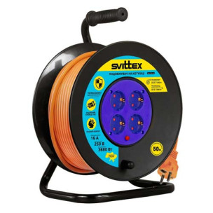 Подовжувач на котушці SVITTEX із заземлюючим контактом 50 м SV-0330