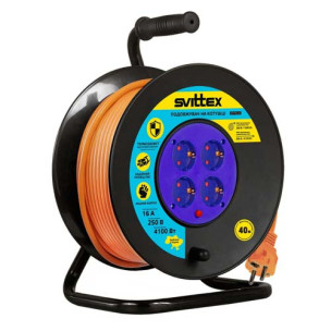 Удлинитель на катушке SVITTEX с заземляющим контактом Профи 40 м SV-0360