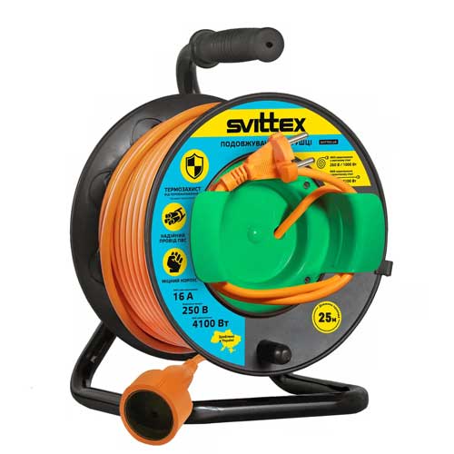 Удлинитель на катушке SVITTEX с выносной розеткой PROFI 25 м SV-2180
