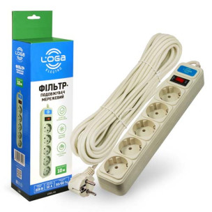 Удлинитель LOGA с сетевым фильтром 10,0 м L-905 Удлинитель LOGA с сетевым фильтром 10,0 м L-905