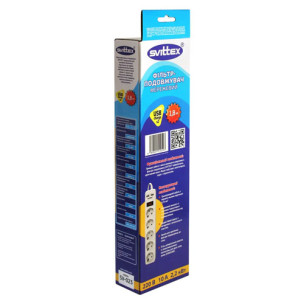 Мережевий фільтр-подовжувач SVITTEX 1.8м 10А 220В. - 2*USB 5V 2.1A. SV-023