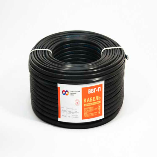 СКЗ кабель мідний ВВГ-П нг 2*1,5 мм2 Слобожанський кабельний завод