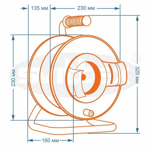 Удлинитель на катушке SVITTEX с выносной розеткой Стандарт 30 м SV-2050