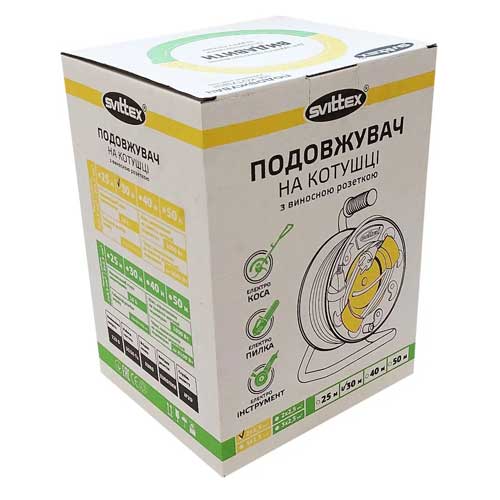 Удлинитель на катушке SVITTEX с выносной розеткой Стандарт 30 м SV-2050