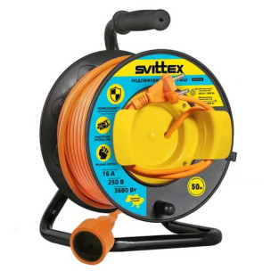 Удлинитель на катушке SVITTEX с выносной розеткой Стандарт 50 м SV-2070