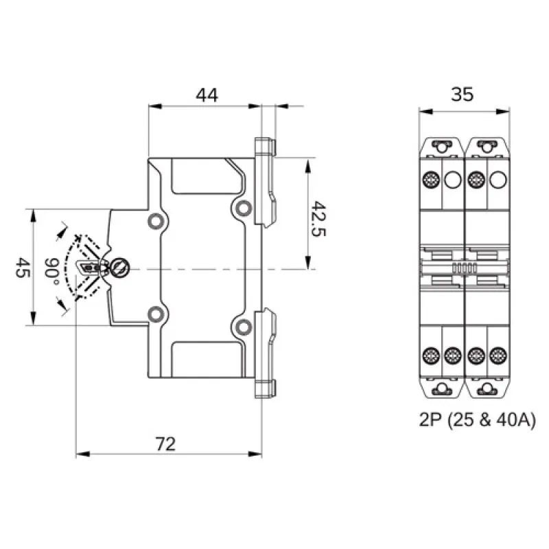Переключатель 3-позиционный 2P Schneider Acti9 iSSW 40A | Купить в Украине  | Sloboda-shop.com